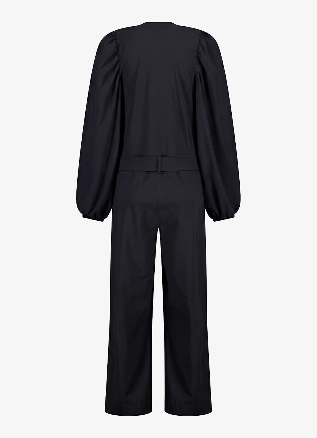 Studio Anneloes Cherie straight fit jumpsuit met strikceintuur - achterkant zwart