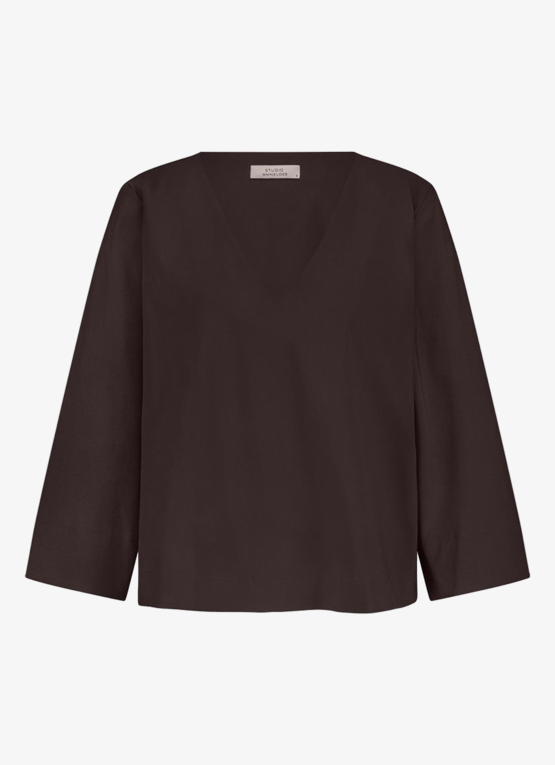 Studio Anneloes Cilou top met trompetmouw - voorkant bruin