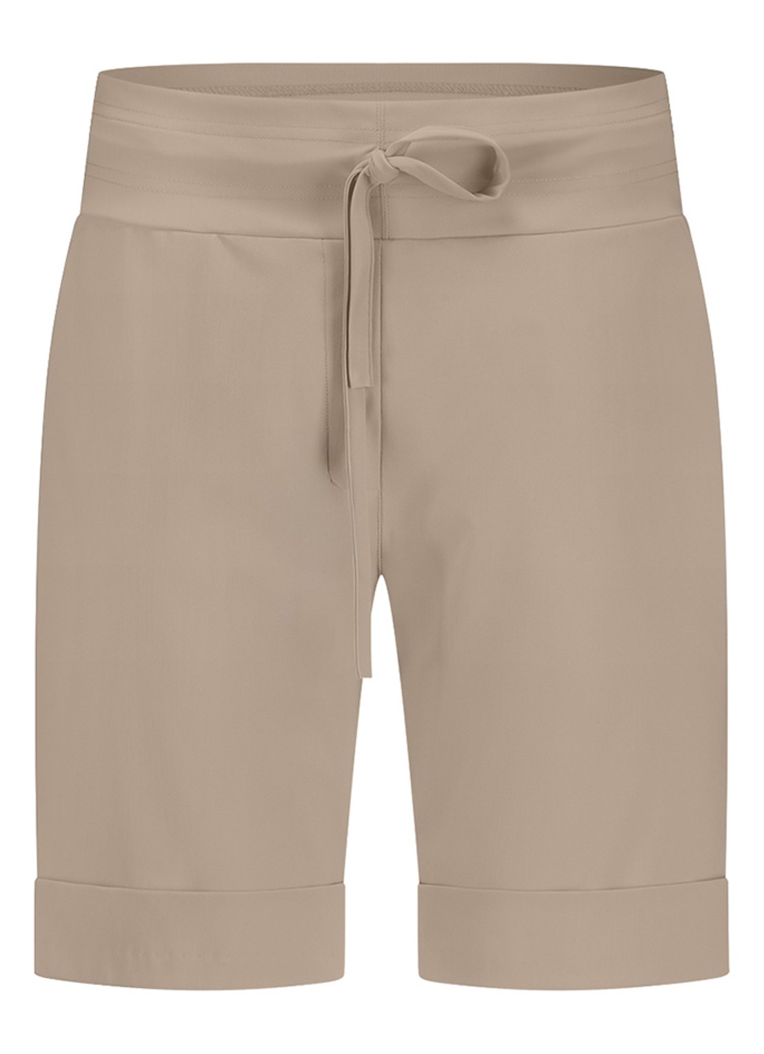 Studio Anneloes City high waist loose fit korte broek  - voorkant lichtbruin