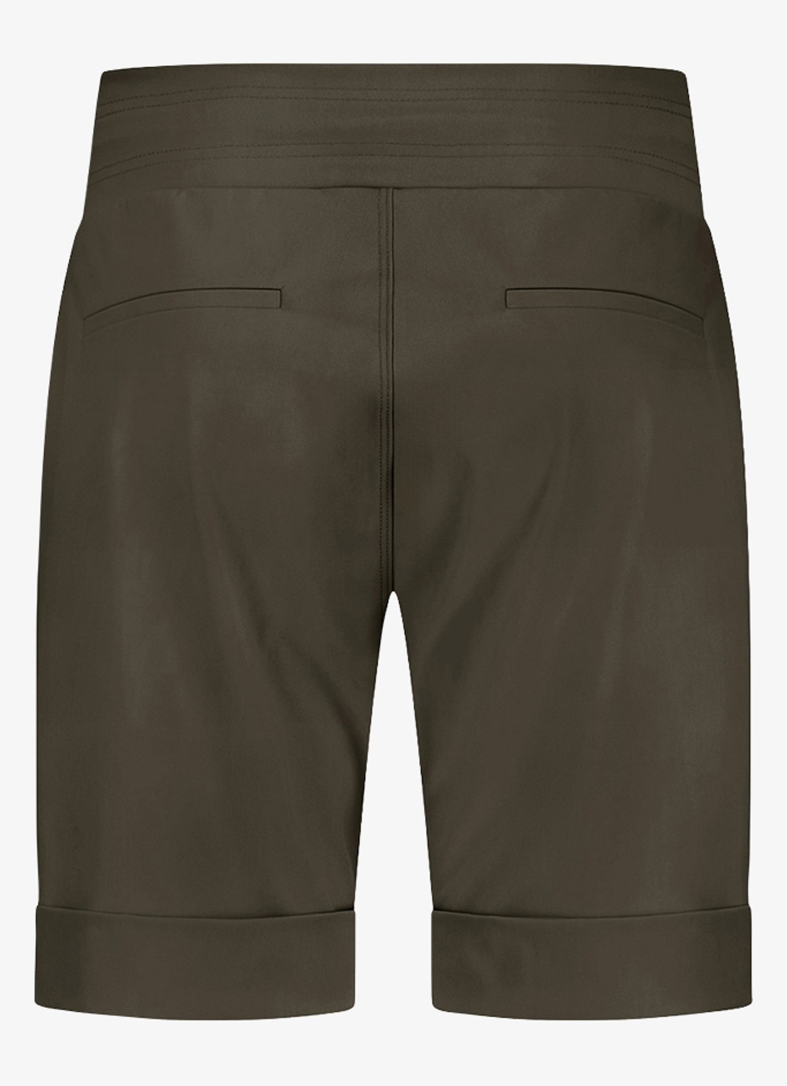 Studio Anneloes City high waist straight fit korte broek met steekzakken - detail 4 donkergroen