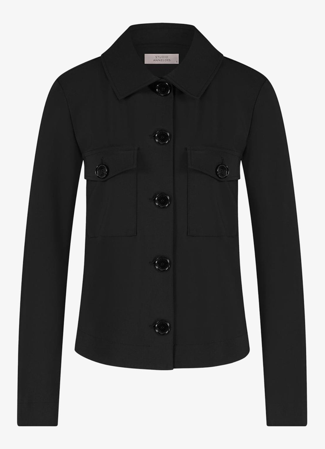 Studio Anneloes Clair jack met borstzakken - voorkant 4 zwart