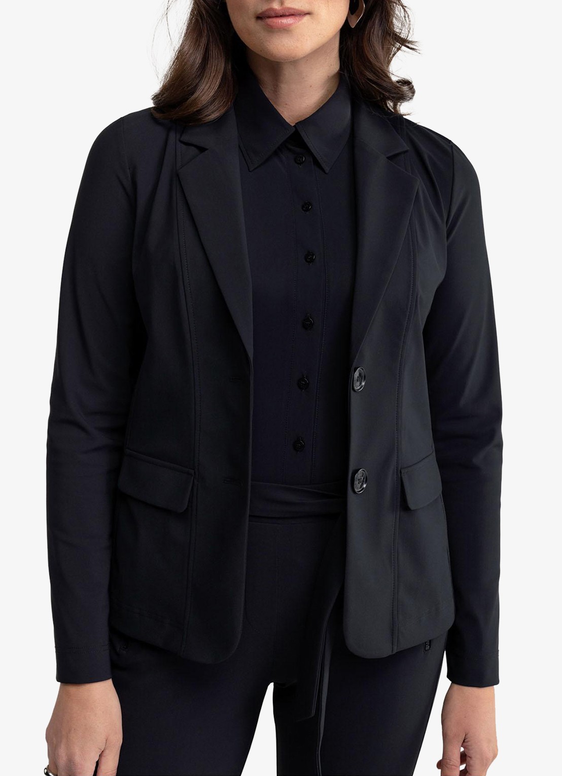 Studio Anneloes Clean blazer met klepzakken - detail 4 zwart
