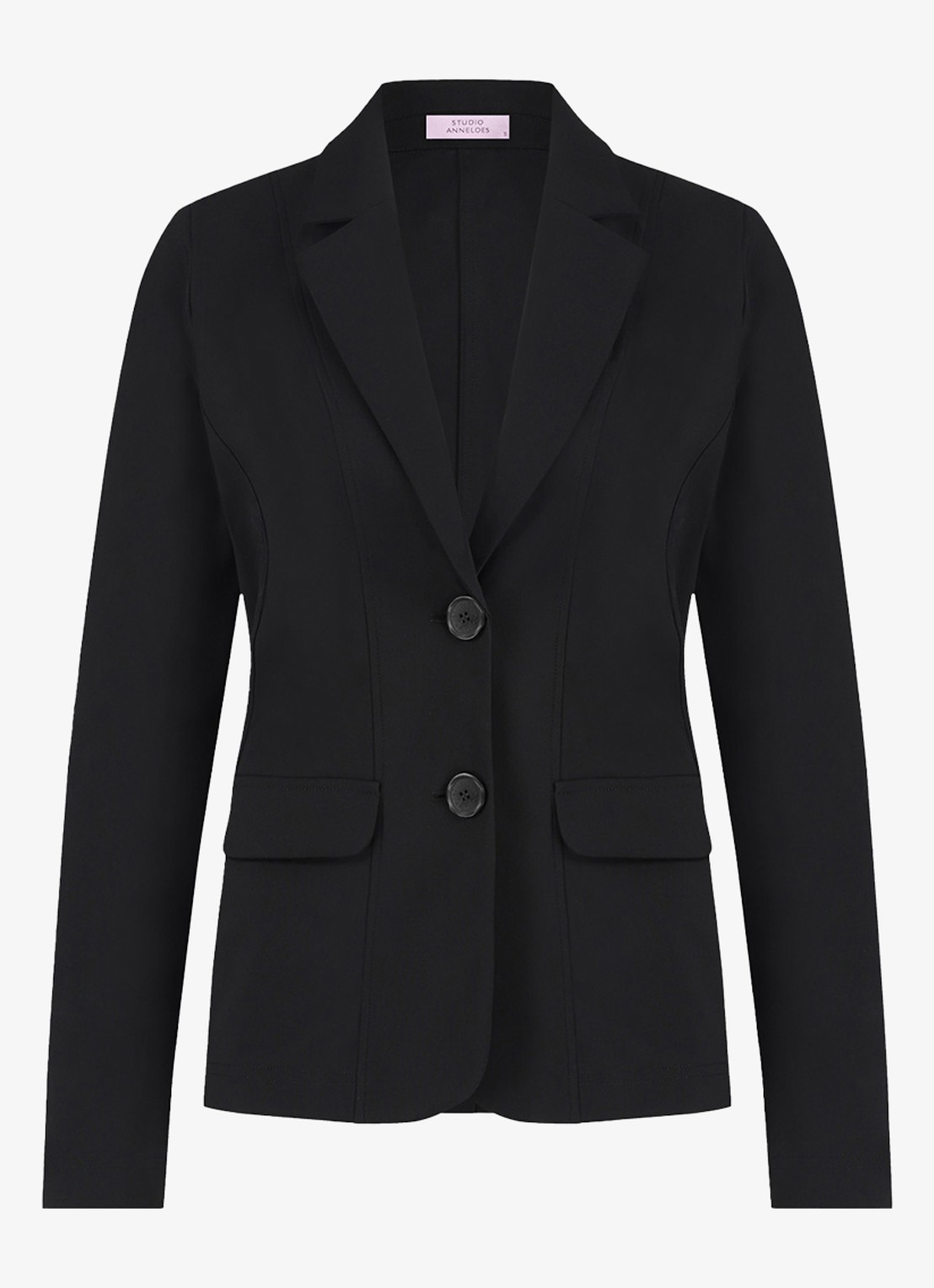 Studio Anneloes Clean blazer met klepzakken - voorkant zwart