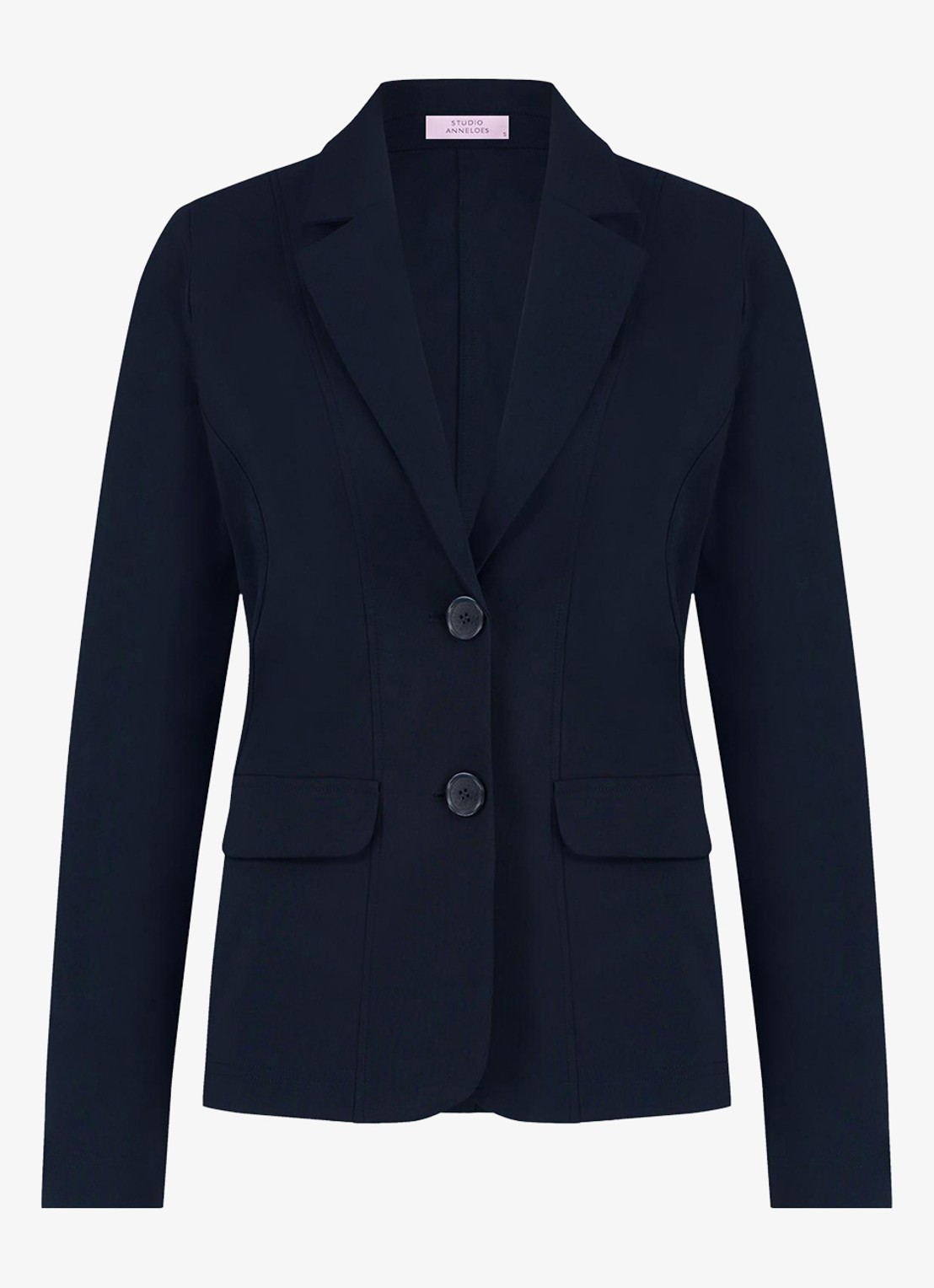 Studio Anneloes Clean blazer met klepzakken - voorkant 2 donkerblauw