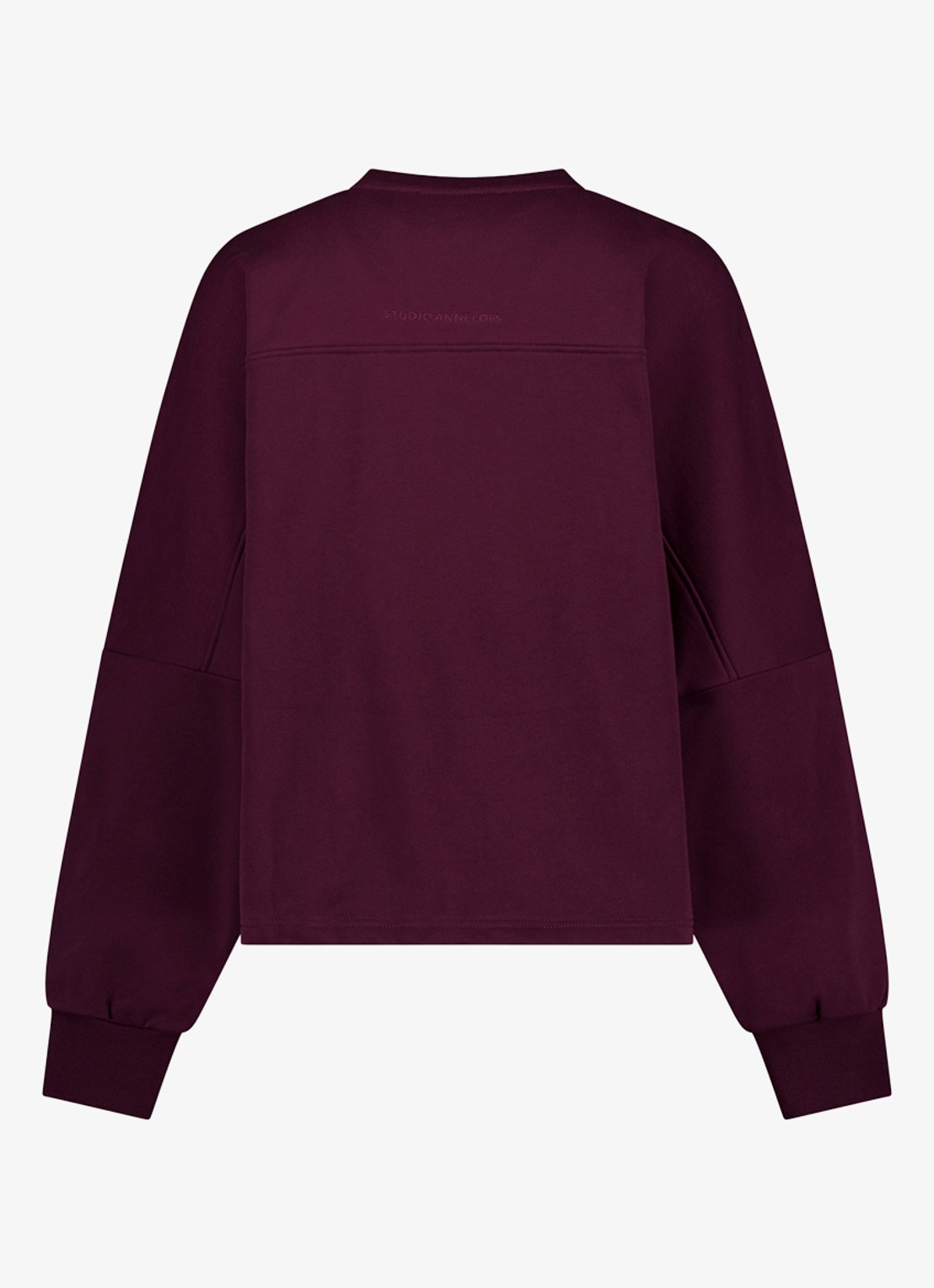 Studio Anneloes Costa ls round neck sweater - achterkant aubergine