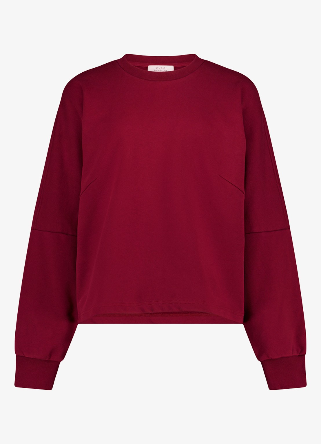 Studio Anneloes Costa sweater met logo - voorkant kersenrood