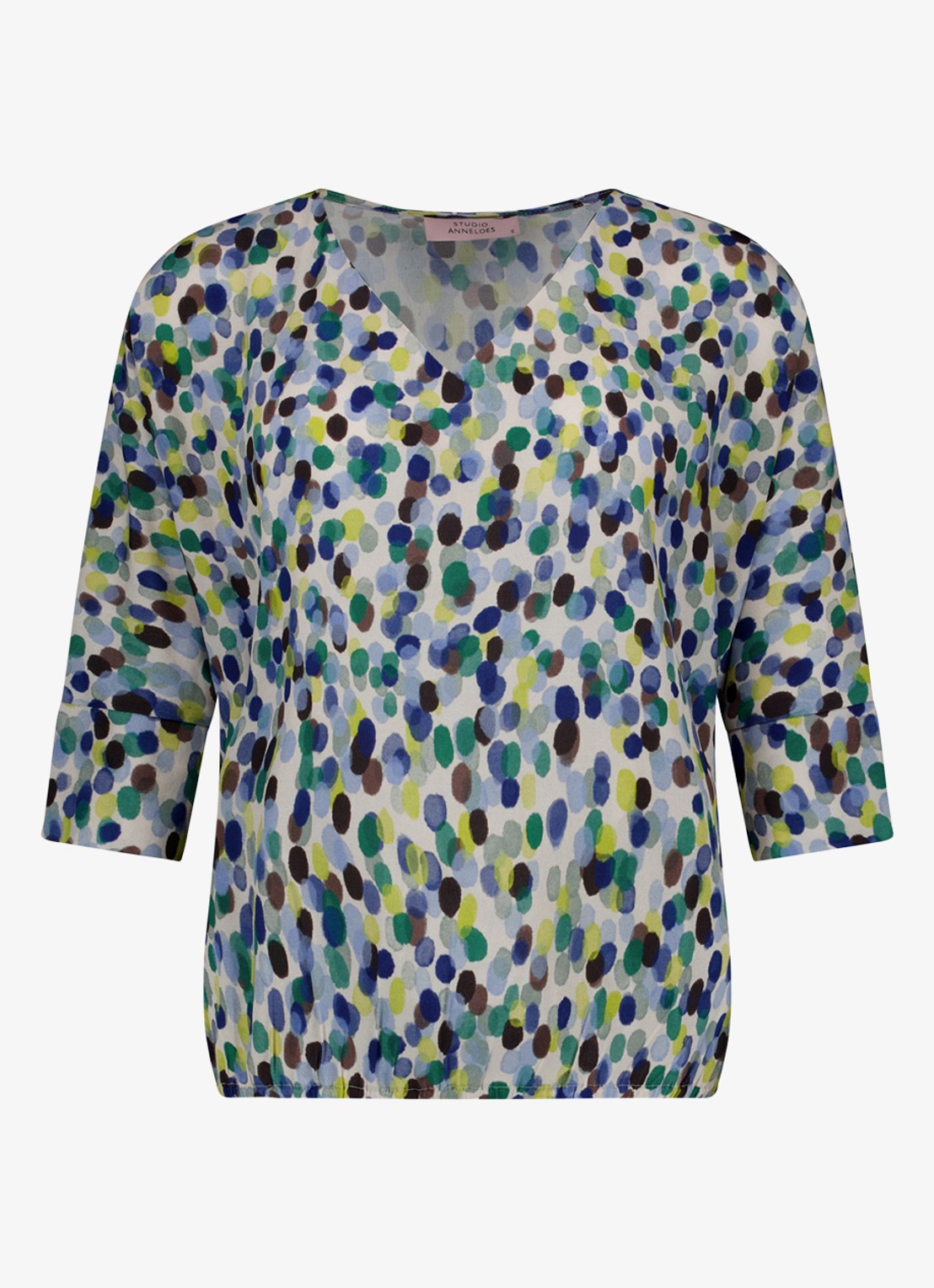 Studio Anneloes Didi top met stippenprint - voorkant 2 blauw