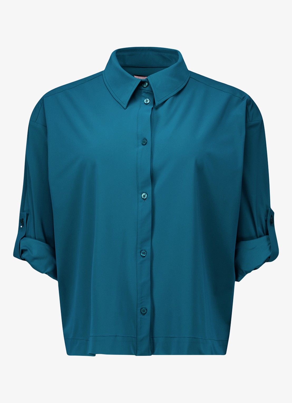 Studio Anneloes Doriam blouse met kraag - detail 4 zeegroen