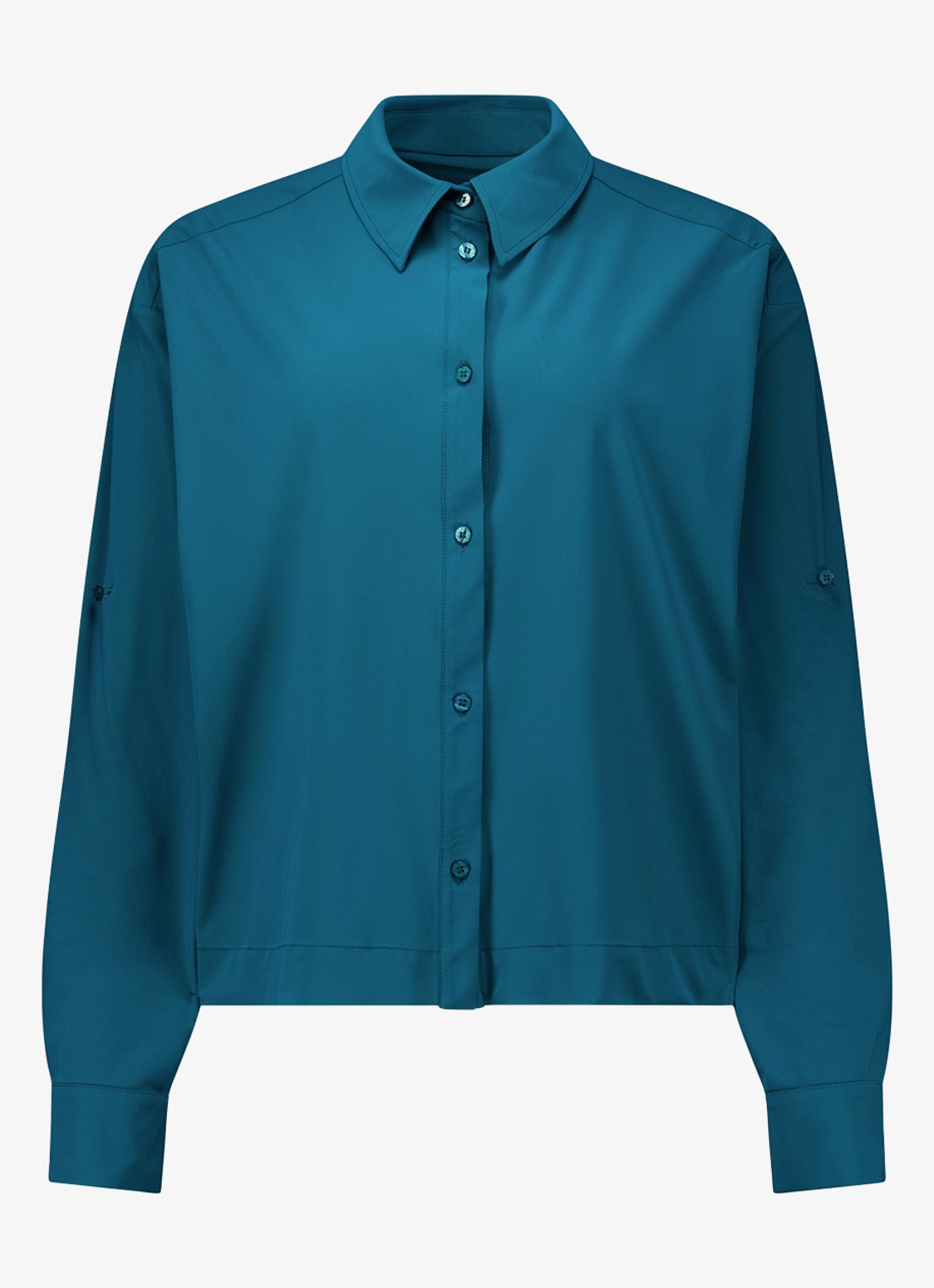 Studio Anneloes Doriam blouse met kraag - voorkant zeegroen