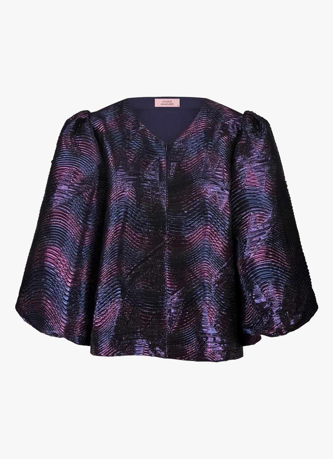 Studio Anneloes Eliza top met grafische print - voorkant blauw