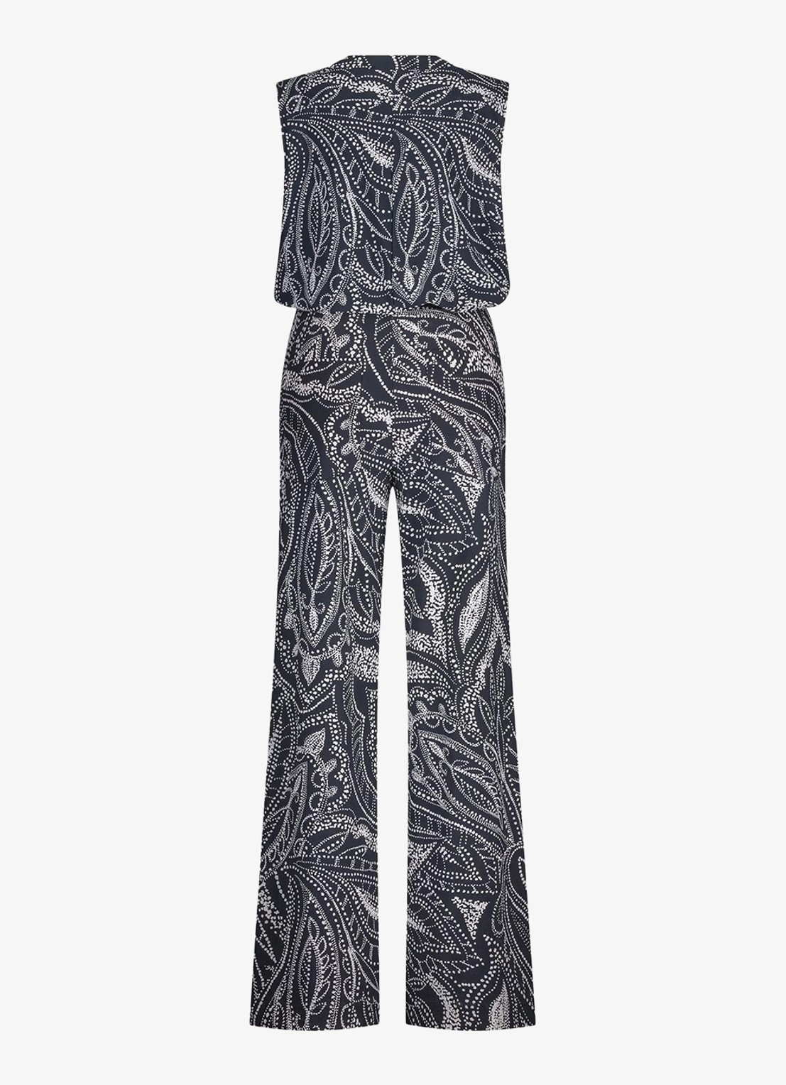 Studio Anneloes Ellis wide fit jumpsuit met print en steekzakken - achterkant donkerblauw