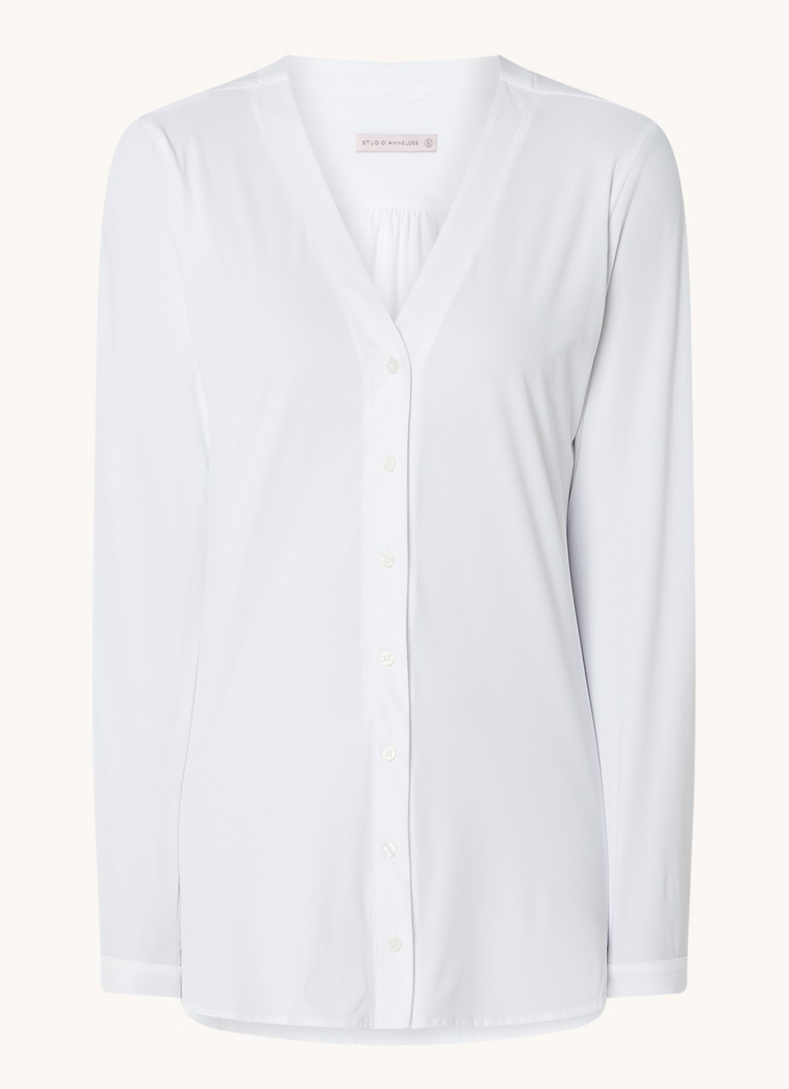 Studio Anneloes Evi blouse van travelstof - voorkant 3 wit