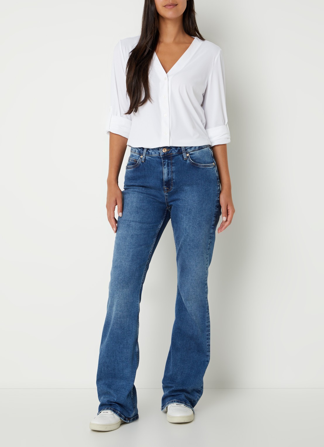 Studio Anneloes Evi blouse van travelstof - voorkant 4 wit