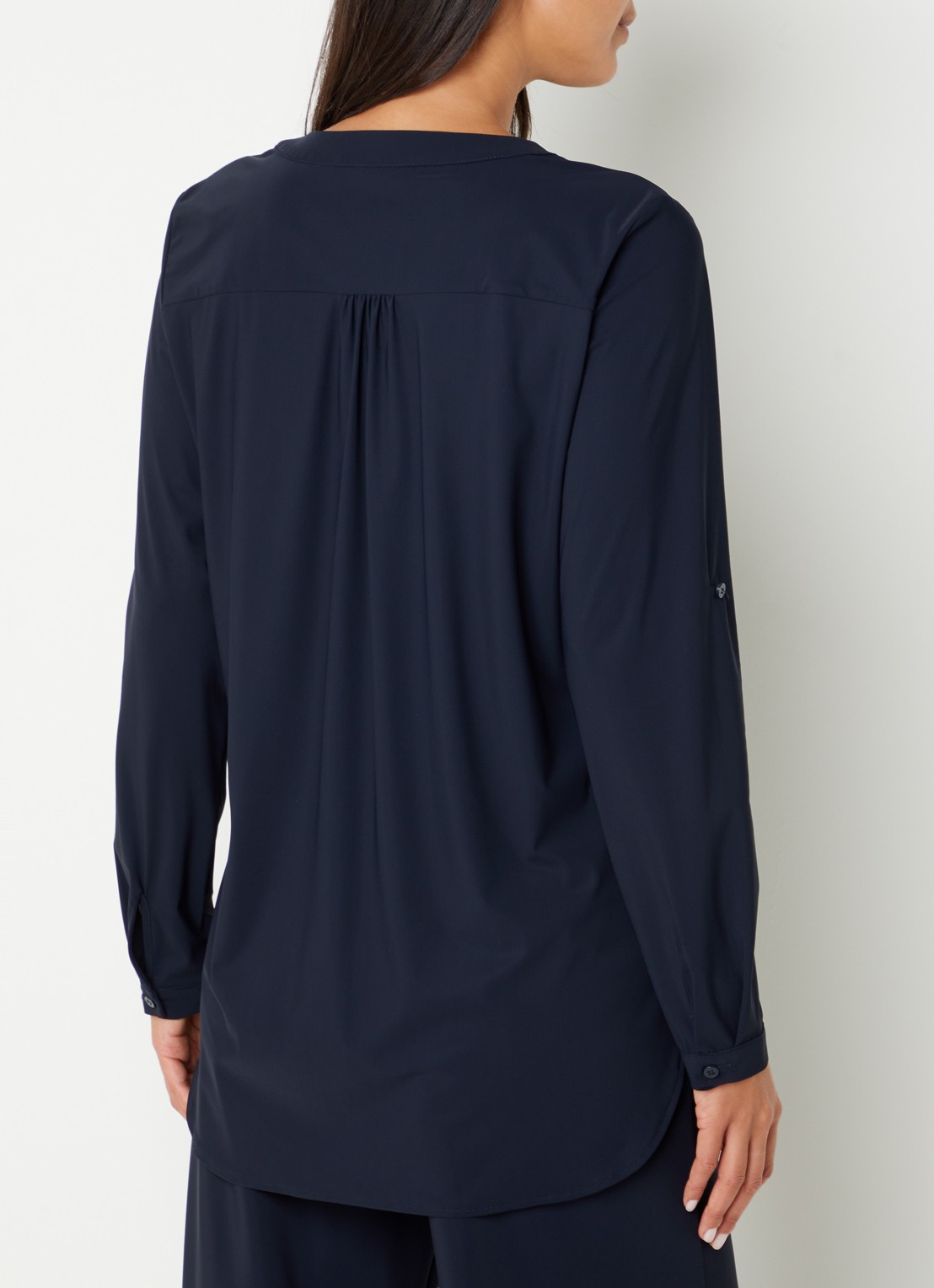 Studio Anneloes Evi blouse van travelstof - achterkant 4 donkerblauw