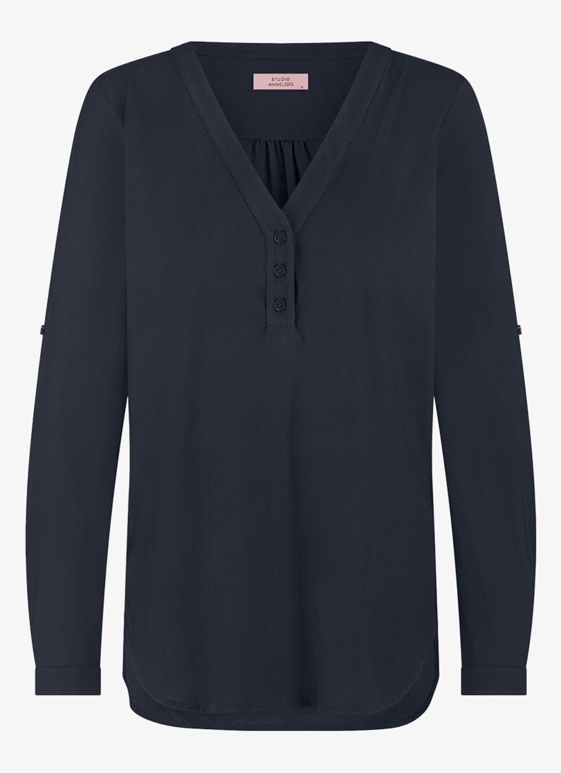 Studio Anneloes Evi tuniek van travelstof - voorkant 4 blauw