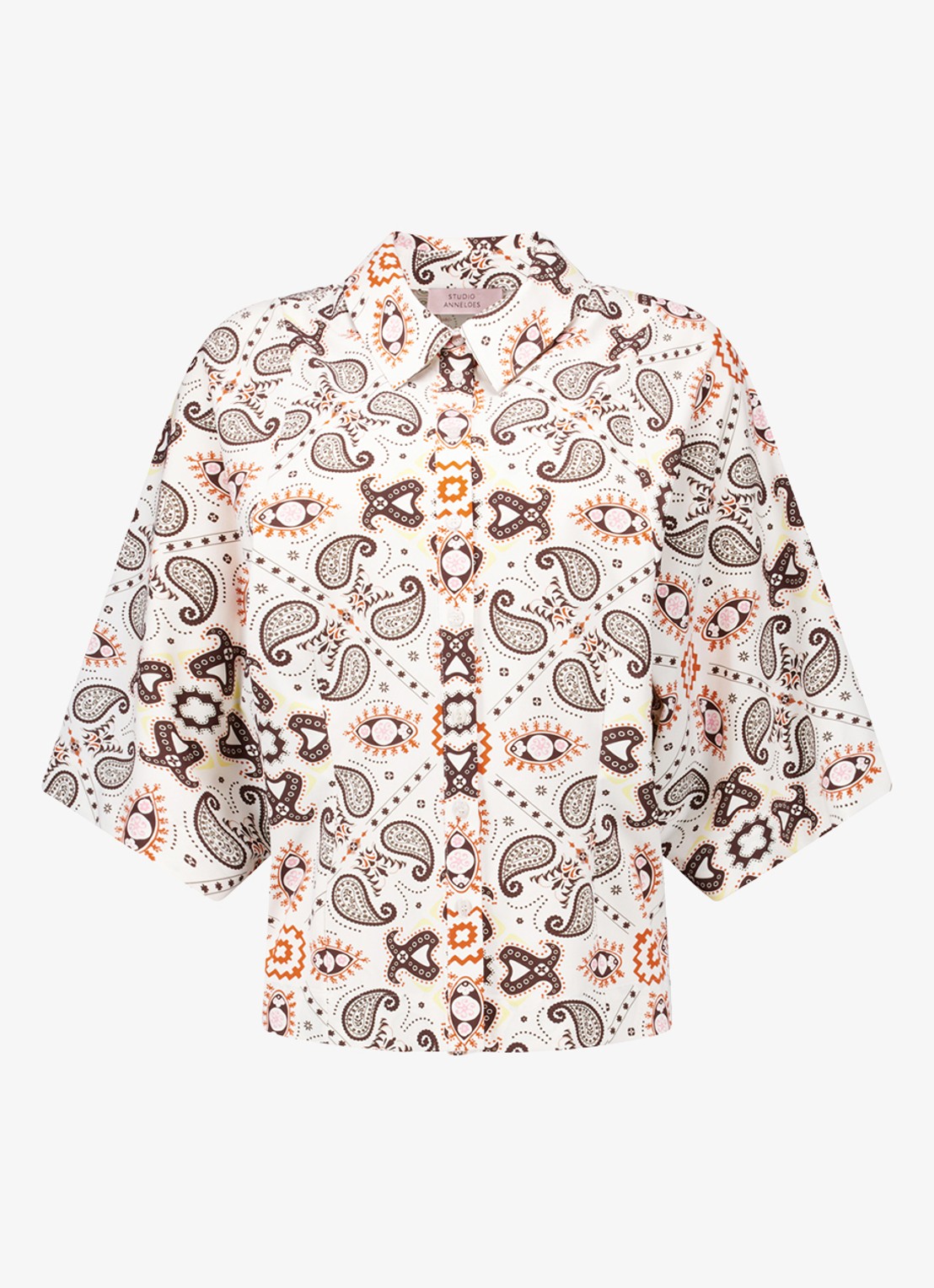 Studio Anneloes Fabienne blouse met paisley print - voorkant creme