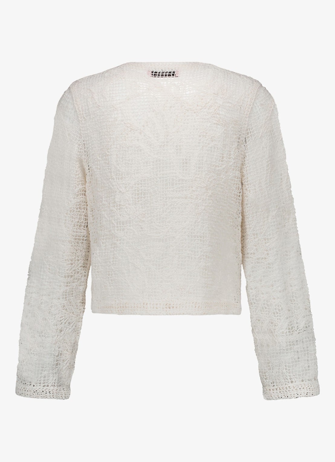 Studio Anneloes Fay opengebreid vest van crochet - achterkant gebroken wit