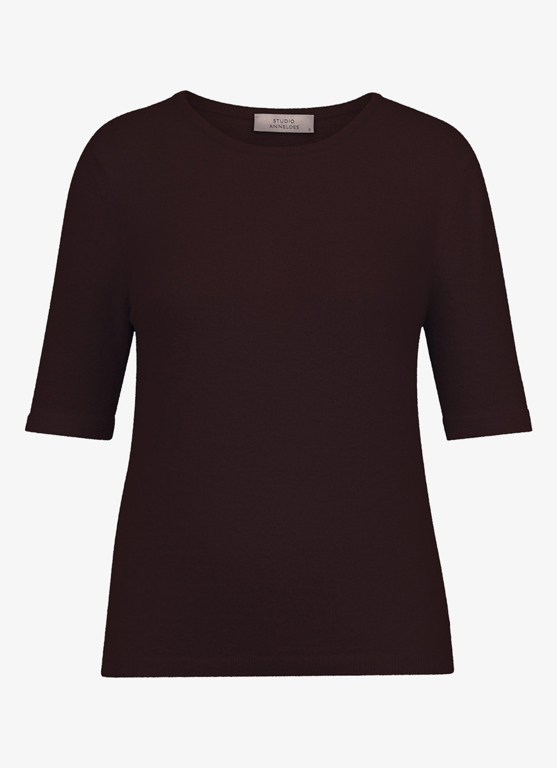 Studio Anneloes Felica fijngebreide pullover met ronde hals - voorkant 2 beige
