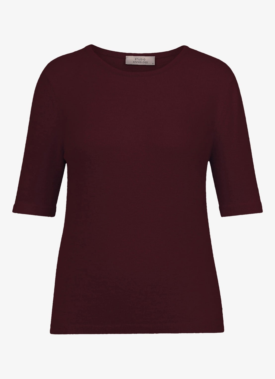 Studio Anneloes Felica fijngebreide pullover - voorkant 4 bordeauxrood