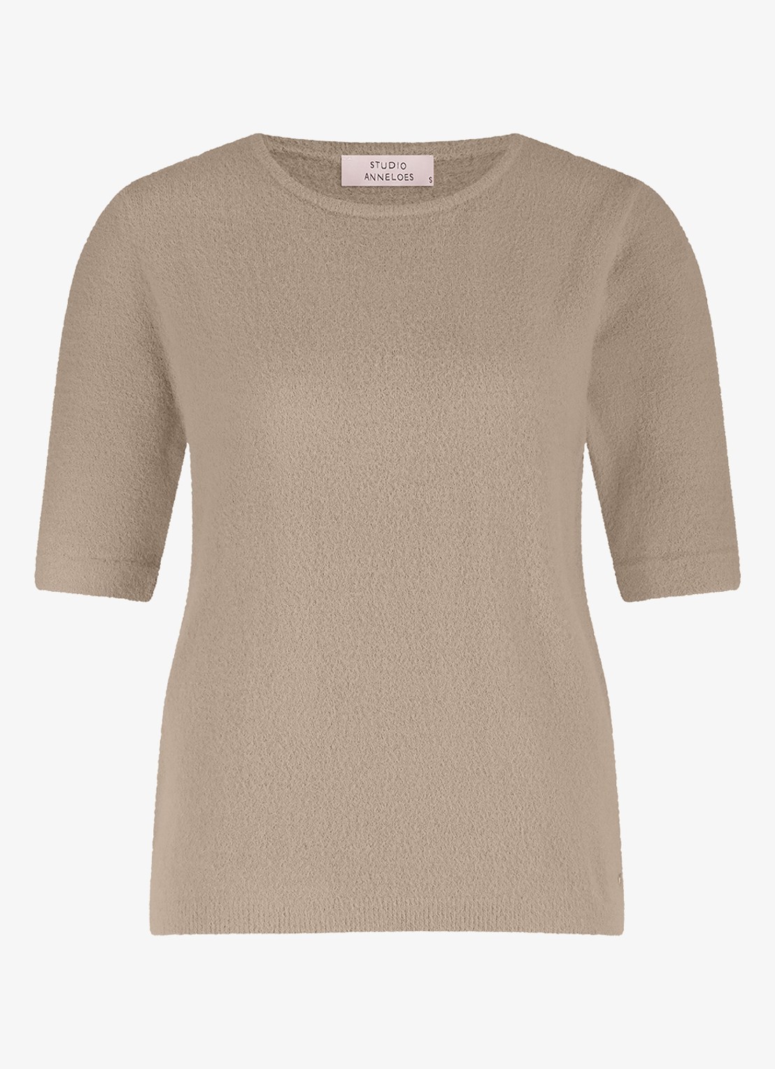Studio Anneloes Felica top met ronde hals - voorkant lichtbruin