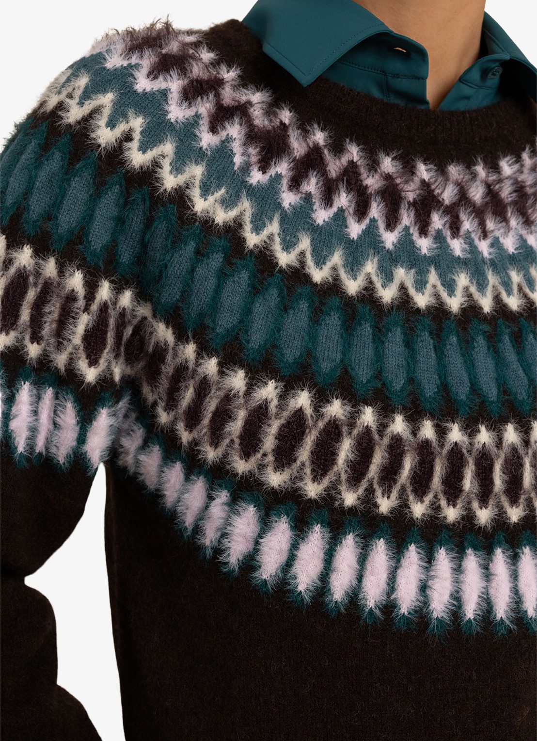 Studio Anneloes Femmy grofgebreide trui met grafische print - detail 5 multicolor