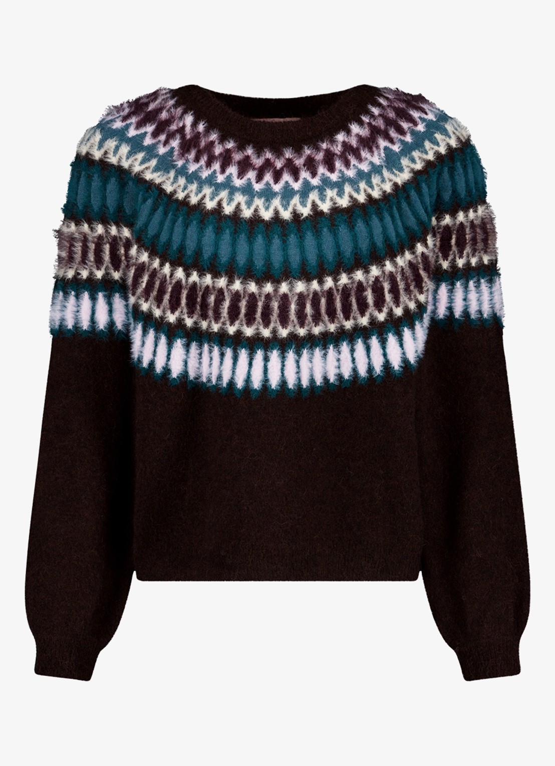 Studio Anneloes Femmy grofgebreide trui met grafische print - voorkant multicolor