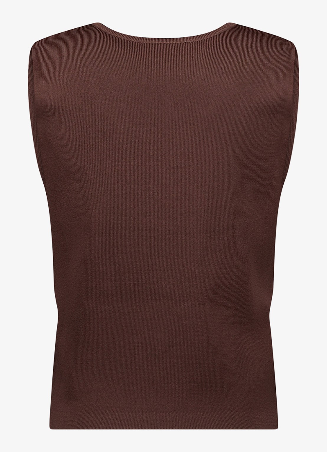 Studio Anneloes Fenna ribgebreide gilet met sierknopen  - achterkant 3 bruin