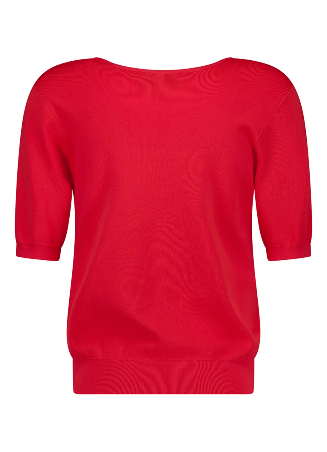 Studio Anneloes Fijngebreide top met V-hals - detail 2 rood