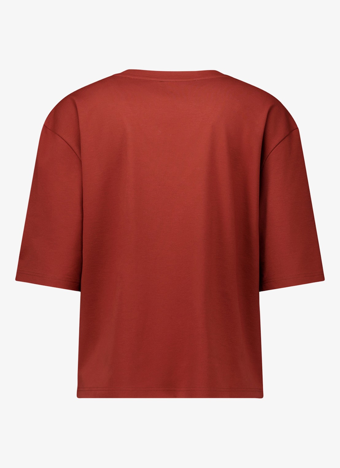 Studio Anneloes Fiore T-shirt met V-hals - detail 2 roestbruin