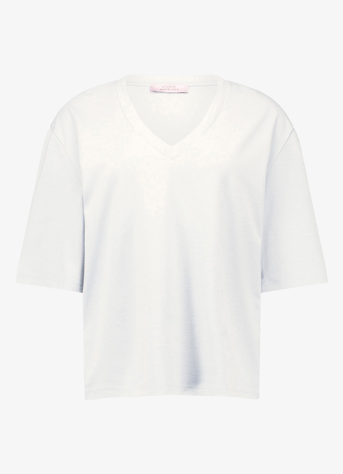 Studio Anneloes Fiore T-shirt met V-hals - voorkant 2 wit