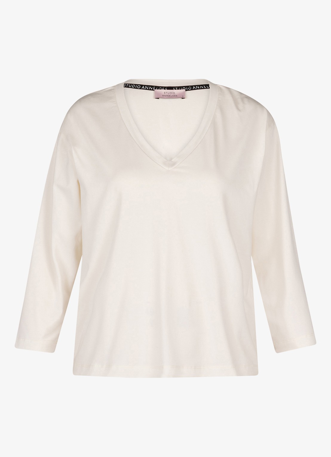 Studio Anneloes Fiore top met V-hals - voorkant gebroken wit