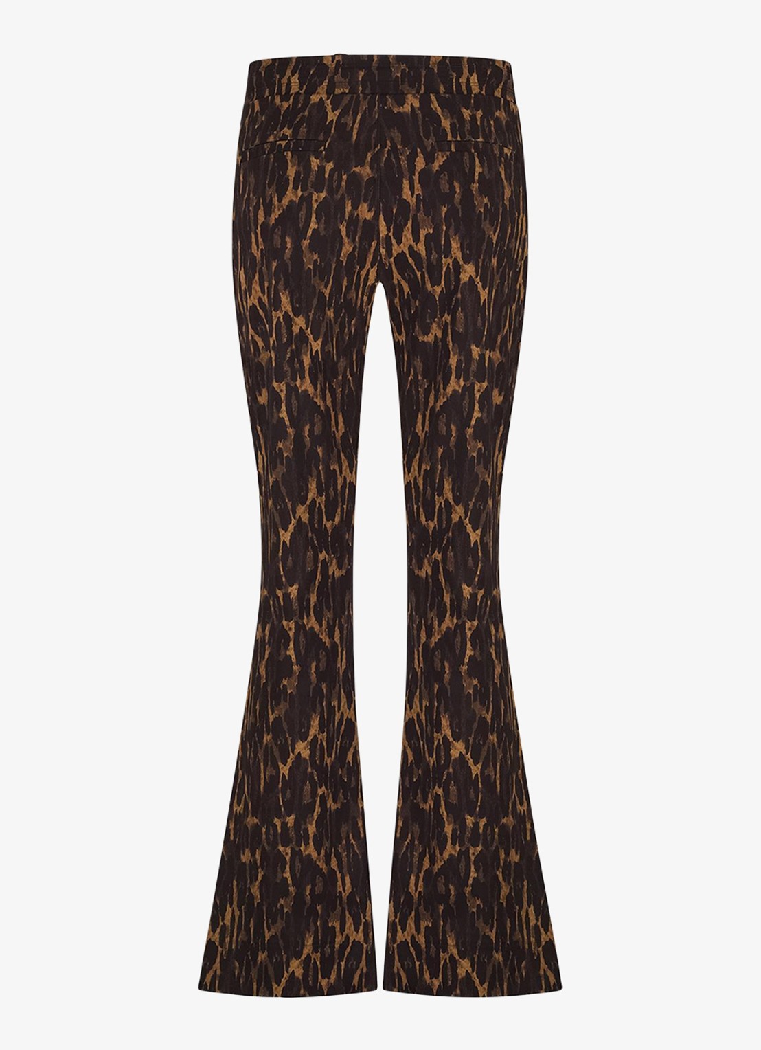 Studio Anneloes Flair mid waist flared fit broek met dierenprint - achterkant oranjebruin