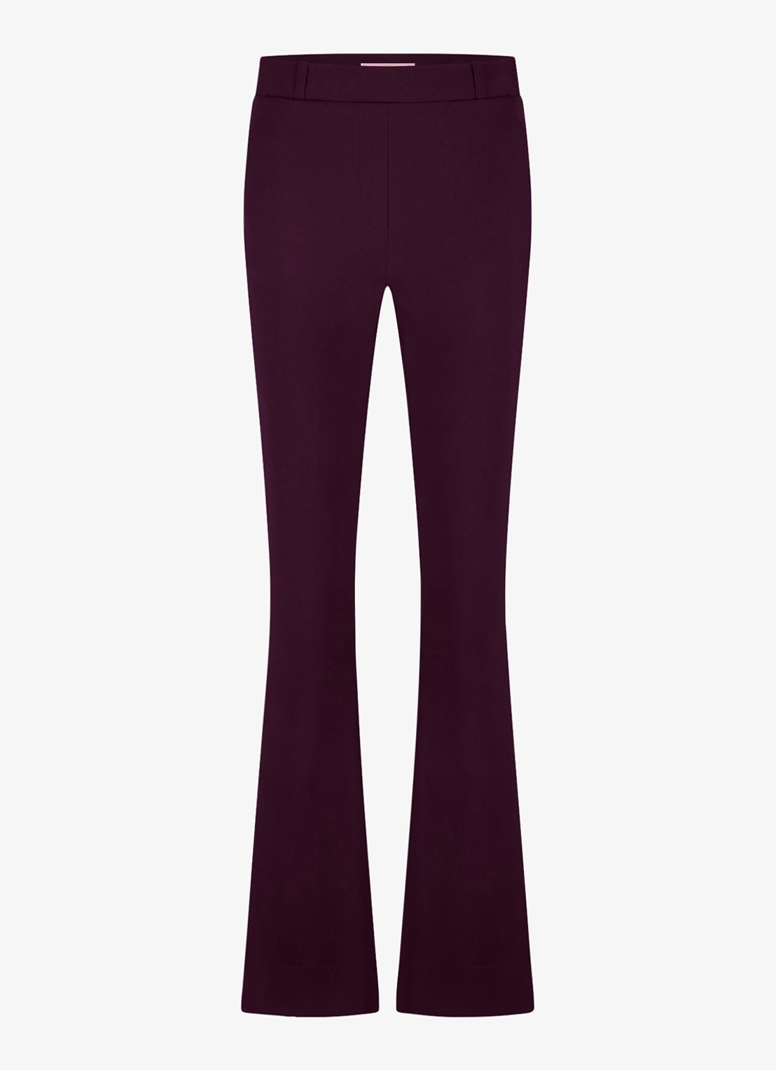 Studio Anneloes Flair mid waist flared fit broek van travelstof - voorkant 2 paars