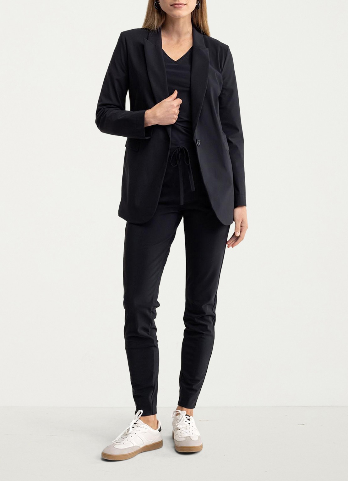 Studio Anneloes Fran blazer met klepzakken - voorkant 3 donkerblauw