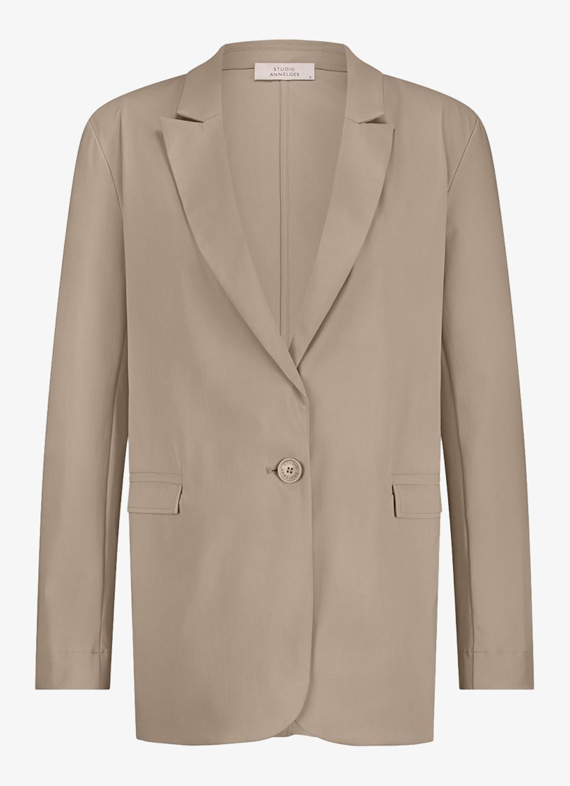 Studio Anneloes Fran blazer met klepzakken - voorkant beige
