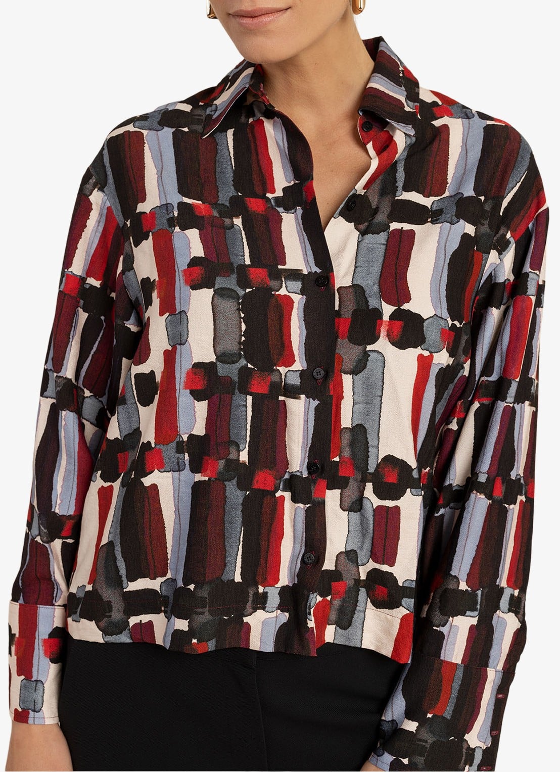 Studio Anneloes Gabby blouse met grafische print - detail 2 multicolor