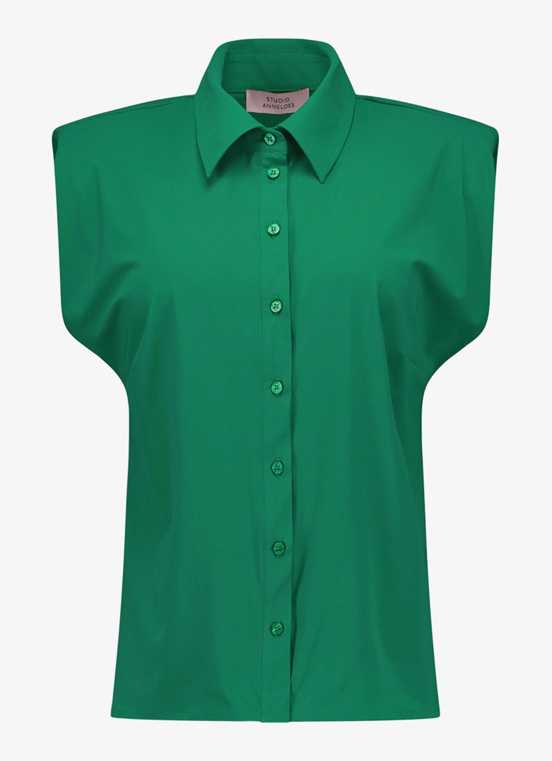 Studio Anneloes Georgie mouwloze blouse - voorkant 3 groen