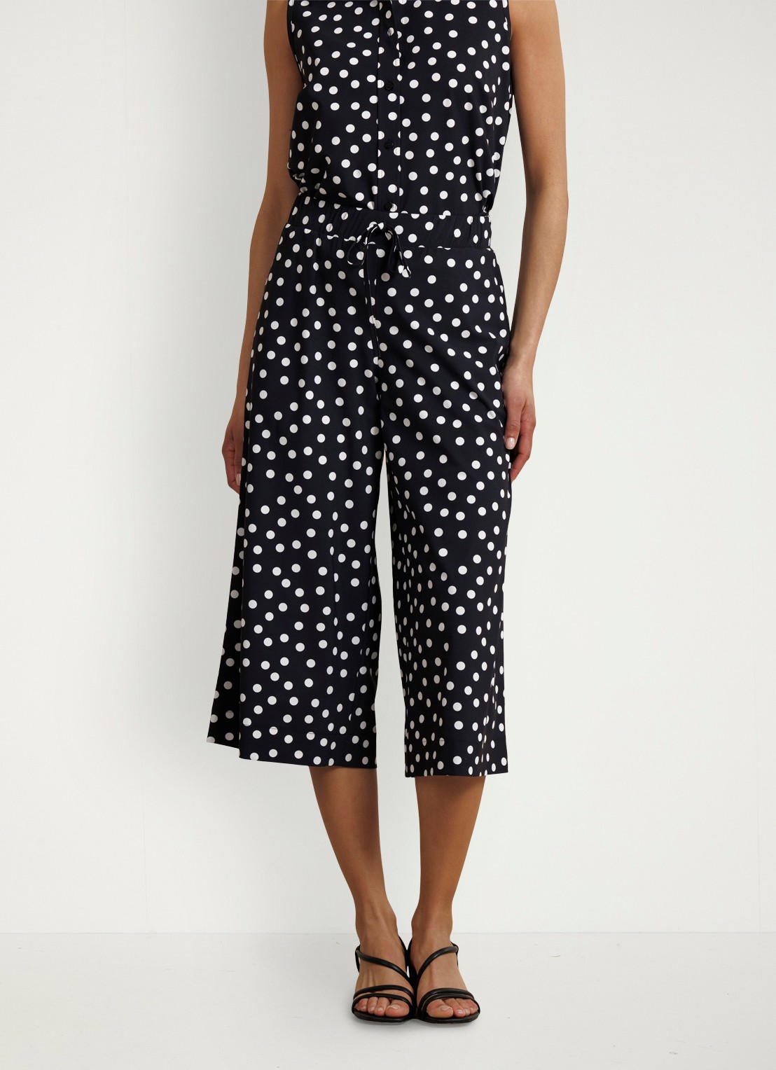 Studio Anneloes Grace Dot  high waist wide fit culotte met strippenprint - detail 3 multicolor