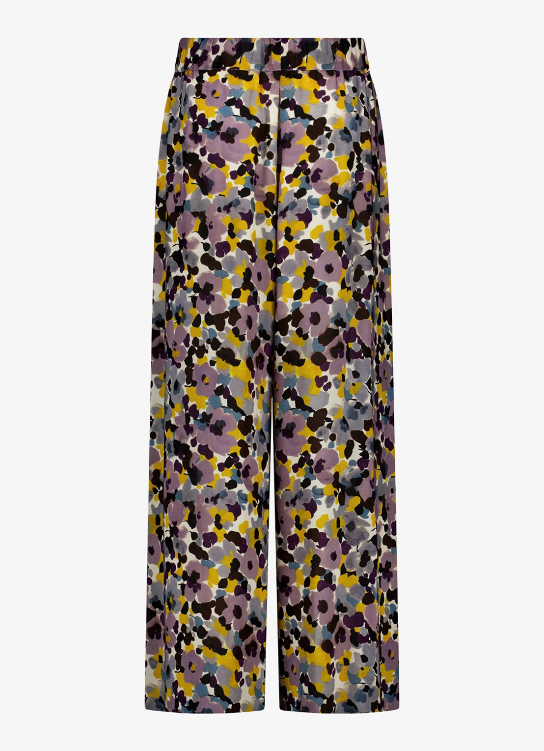 Studio Anneloes Grace high waist wide fit pantalon met bloemenprint - achterkant 3 multicolor