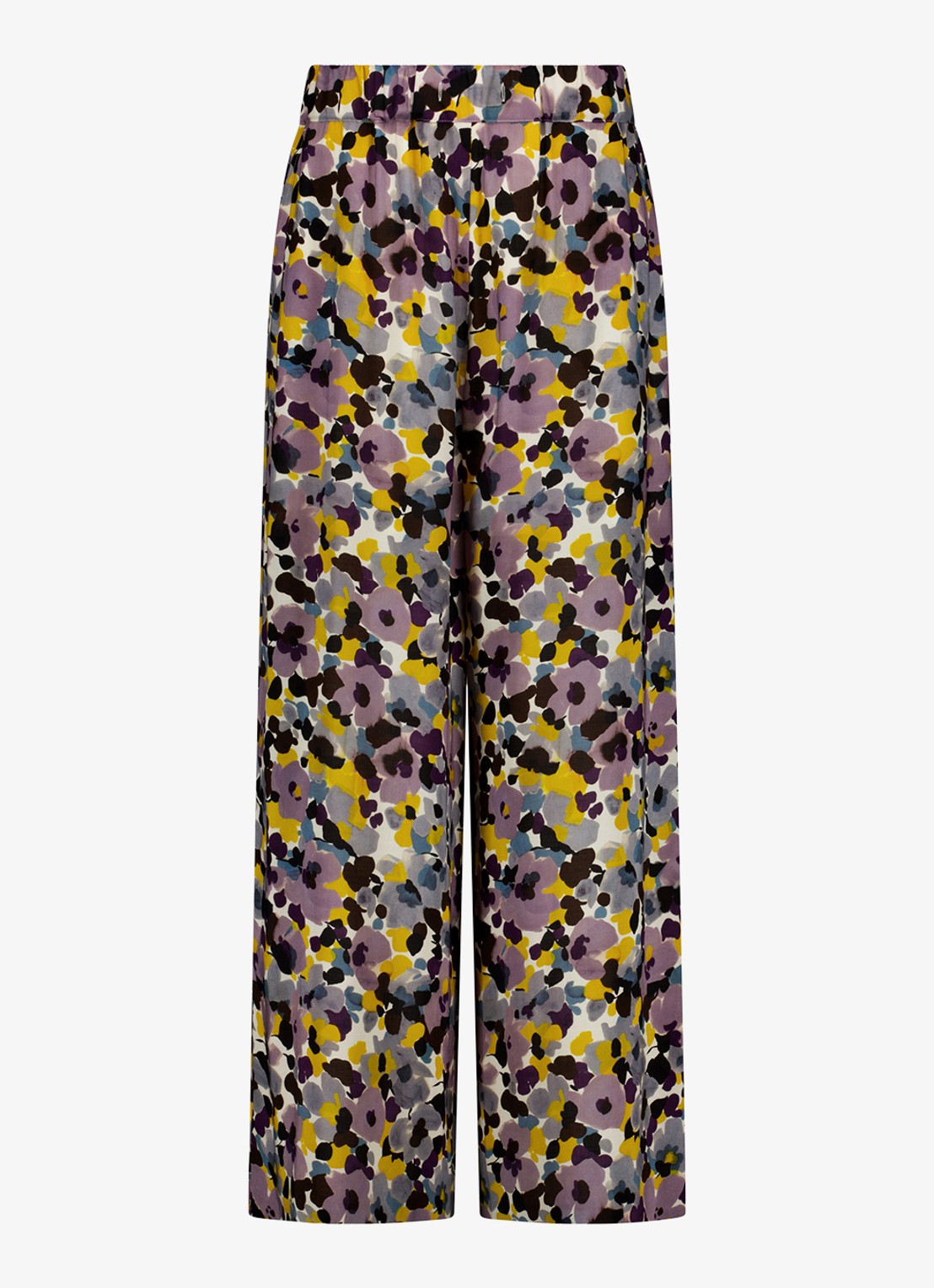 Studio Anneloes Grace high waist wide fit pantalon met bloemenprint - voorkant 4 multicolor