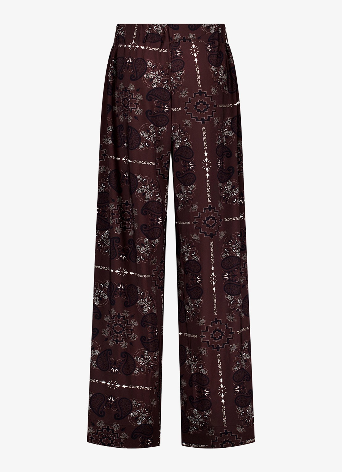 Studio Anneloes Grace mid waist straight fit broek met paisley print - achterkant bruin