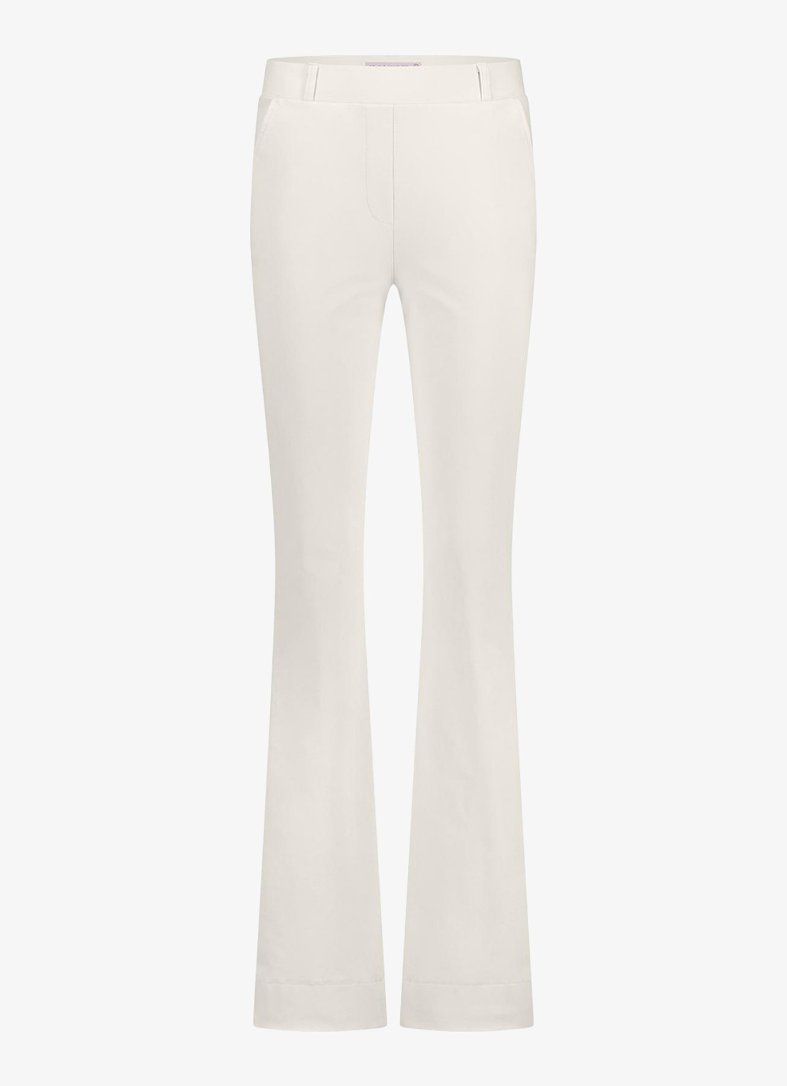 Studio Anneloes High waist flared fit broek met steekzakken - voorkant 3 gebroken wit