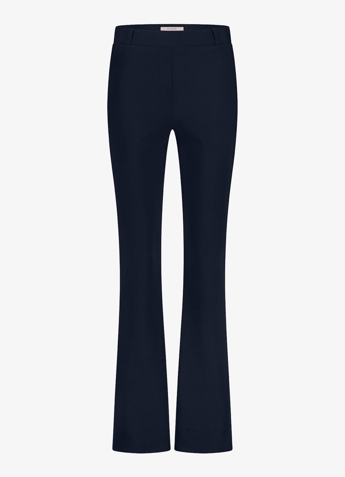 Studio Anneloes High waist flared fit broek met steekzakken - voorkant 2 donkerblauw