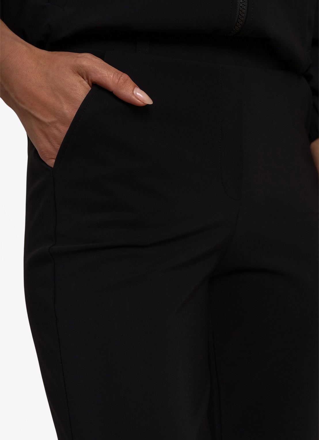 Studio Anneloes High waist flared fit pantalon met paspelzakken - detail 3 zwart