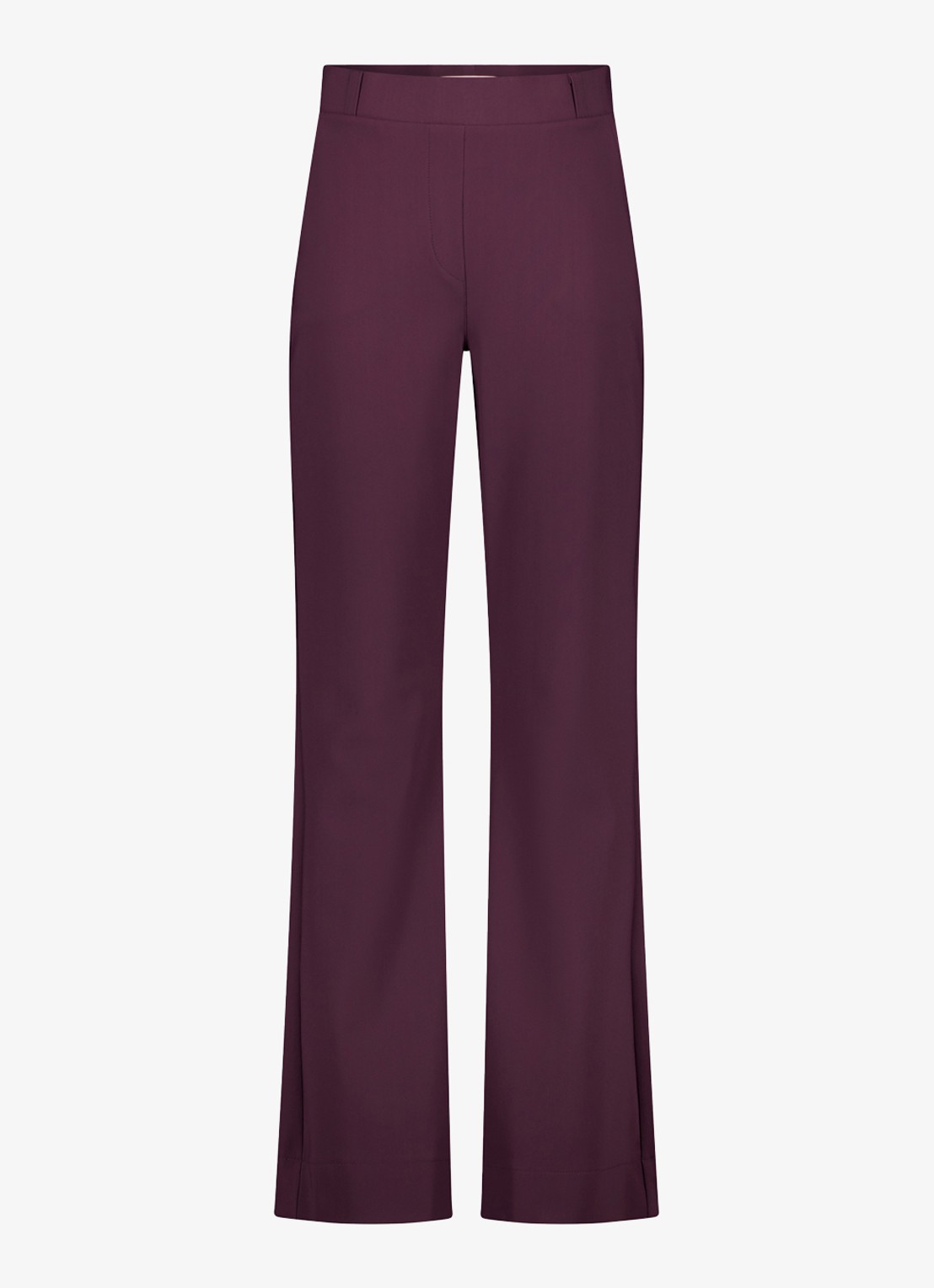 Studio Anneloes High waist flared fit pantalon - voorkant 2 aubergine