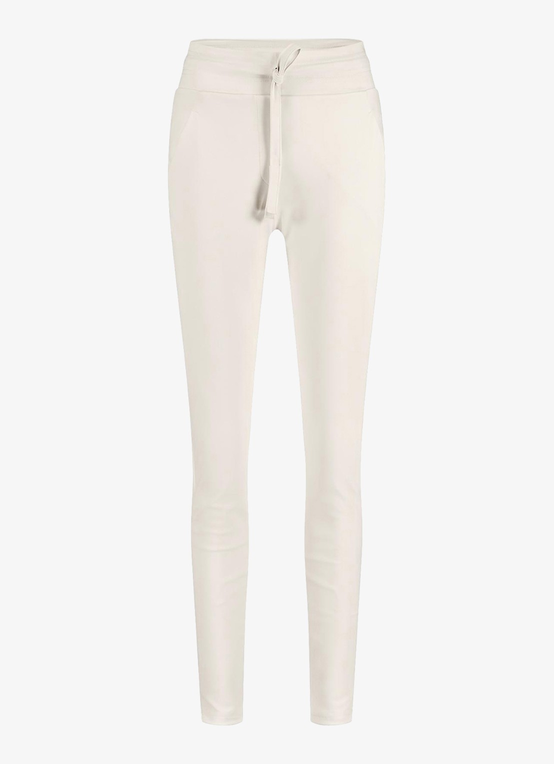 Studio Anneloes High waist tapered fit joggingbroek met steekzakken - voorkant gebroken wit