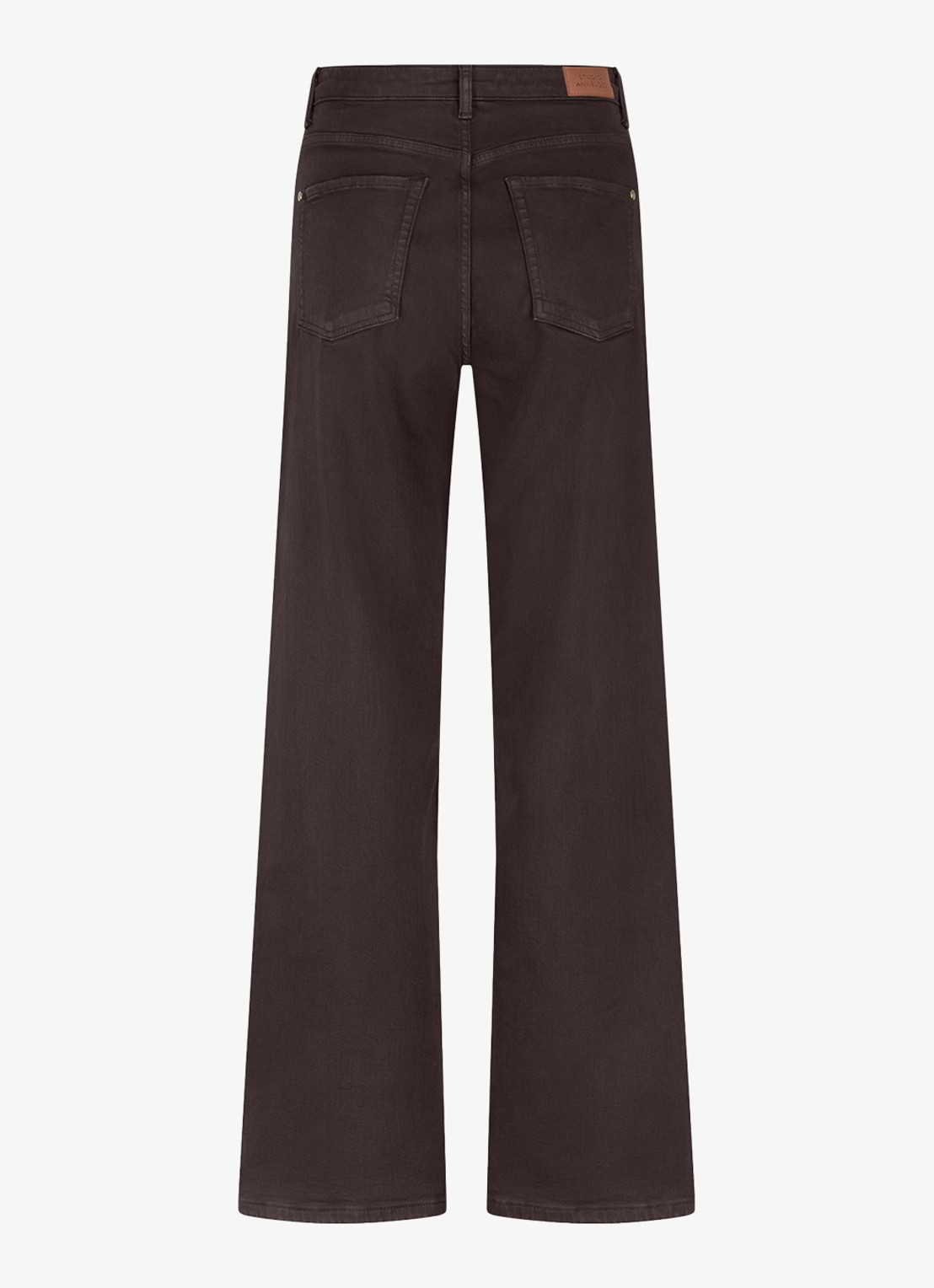 Studio Anneloes High waist wide leg jeans met steekzakken - achterkant 3 bruin