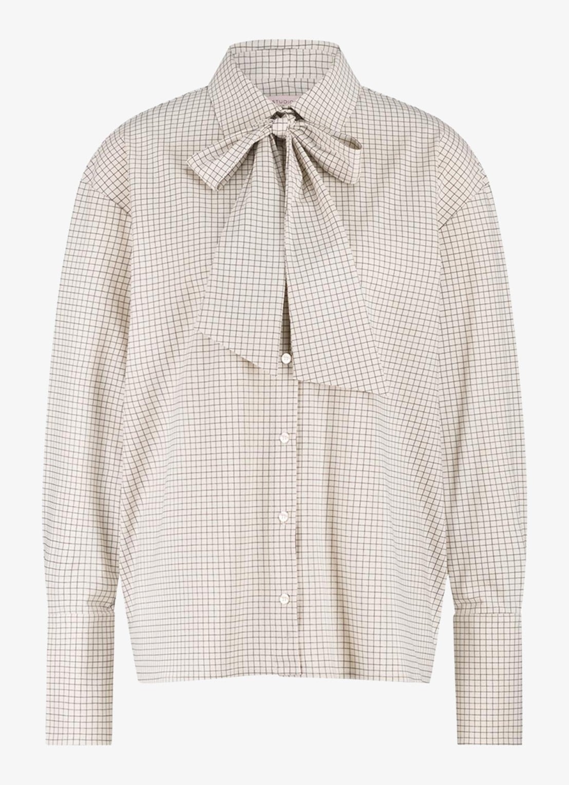 Studio Anneloes Hollis blouse met ruitdessin - voorkant 2 creme