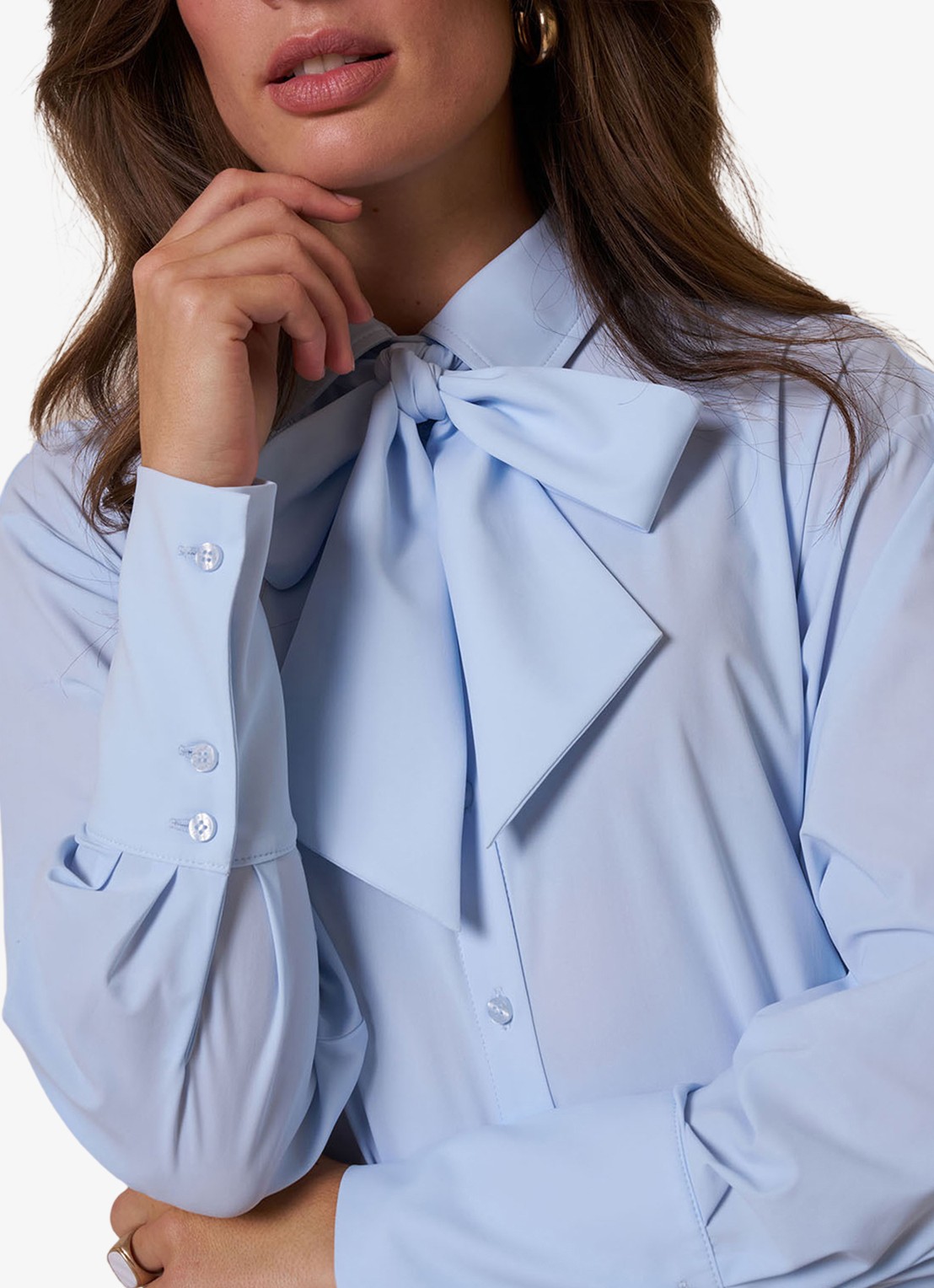 Studio Anneloes Hollis blouse met sjaalkraag - detail 5 blauw