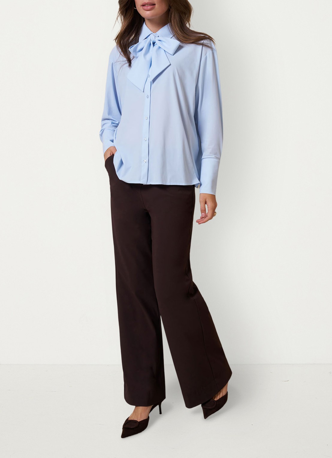 Studio Anneloes Hollis blouse met sjaalkraag - detail 6 blauw